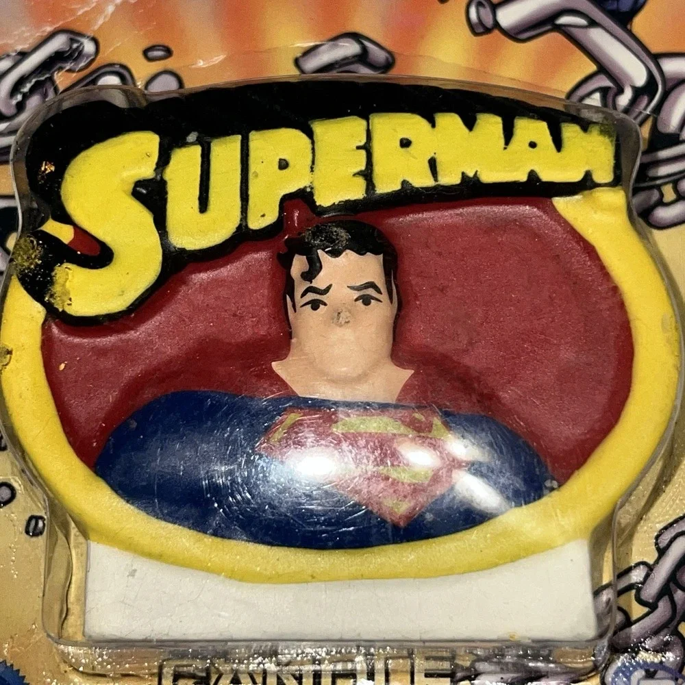 Vintage Wilton Superman Wax Birthday‎ Candle Topper Collectible Retro 80s WB